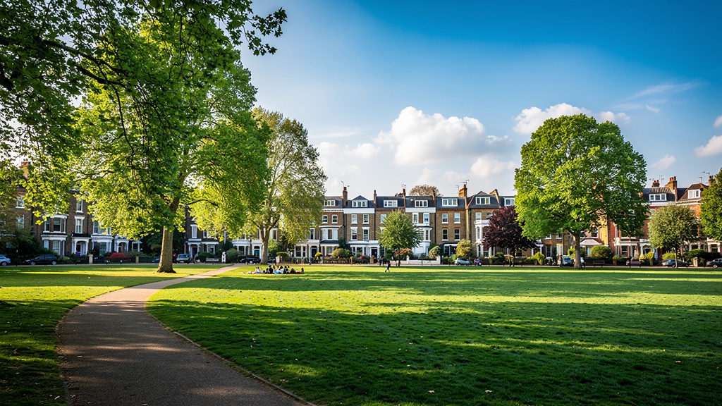 Wandsworth Common in South London – green open space with residential properties in the background, close to Balham